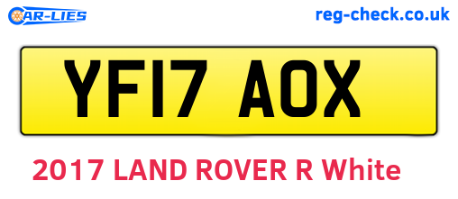 YF17AOX are the vehicle registration plates.