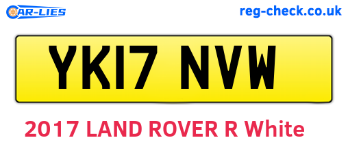 YK17NVW are the vehicle registration plates.