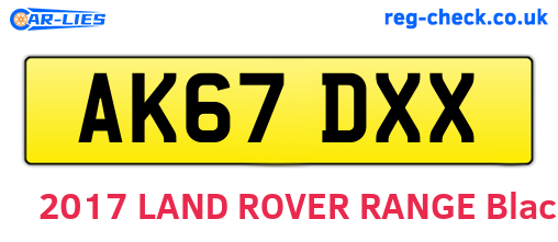 AK67DXX are the vehicle registration plates.