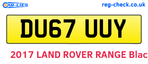 DU67UUY are the vehicle registration plates.