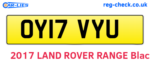 OY17VYU are the vehicle registration plates.