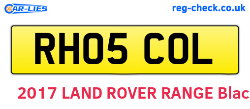 RH05COL are the vehicle registration plates.