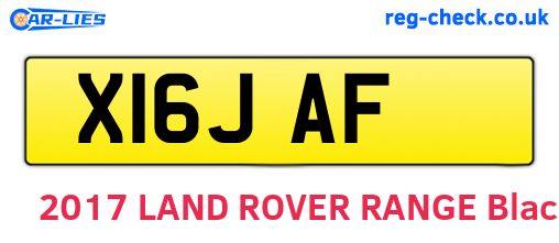 X16JAF are the vehicle registration plates.