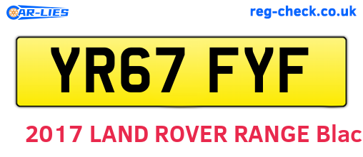 YR67FYF are the vehicle registration plates.