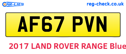 AF67PVN are the vehicle registration plates.