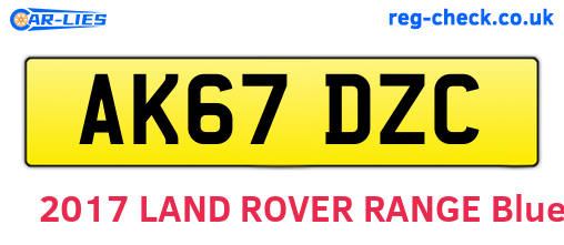 AK67DZC are the vehicle registration plates.