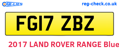 FG17ZBZ are the vehicle registration plates.