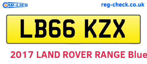 LB66KZX are the vehicle registration plates.