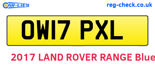 OW17PXL are the vehicle registration plates.
