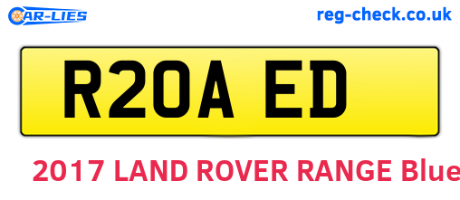 R20AED are the vehicle registration plates.