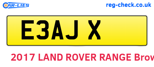 E3AJX are the vehicle registration plates.