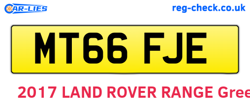 MT66FJE are the vehicle registration plates.