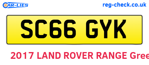 SC66GYK are the vehicle registration plates.