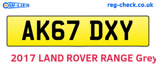 AK67DXY are the vehicle registration plates.