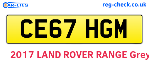 CE67HGM are the vehicle registration plates.