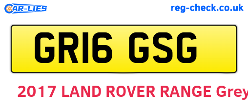 GR16GSG are the vehicle registration plates.