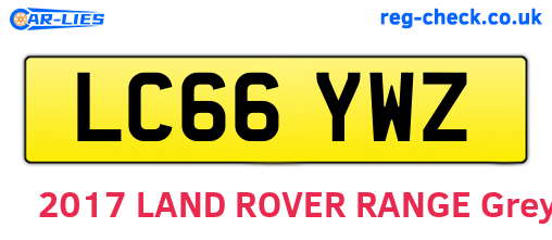 LC66YWZ are the vehicle registration plates.