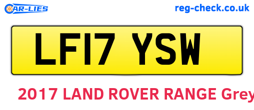 LF17YSW are the vehicle registration plates.