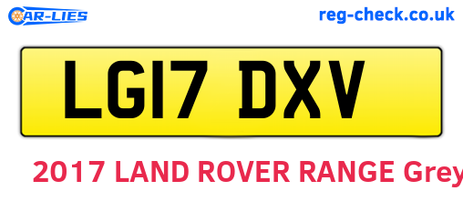 LG17DXV are the vehicle registration plates.