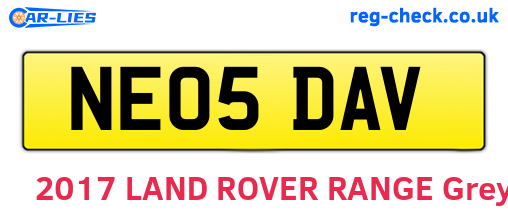 NE05DAV are the vehicle registration plates.
