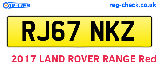 RJ67NKZ are the vehicle registration plates.
