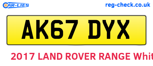 AK67DYX are the vehicle registration plates.
