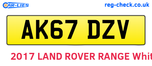 AK67DZV are the vehicle registration plates.