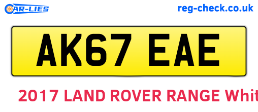 AK67EAE are the vehicle registration plates.