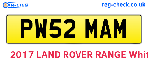 PW52MAM are the vehicle registration plates.