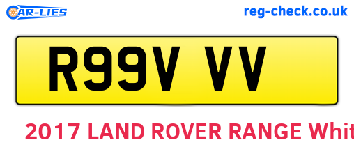 R99VVV are the vehicle registration plates.