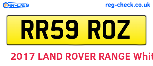 RR59ROZ are the vehicle registration plates.