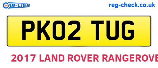 PK02TUG are the vehicle registration plates.