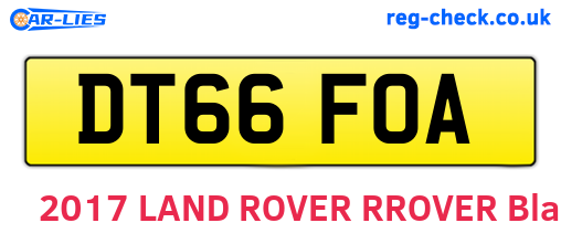 DT66FOA are the vehicle registration plates.