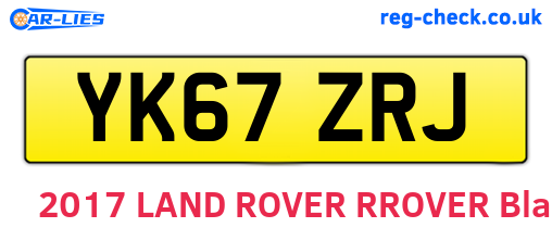 YK67ZRJ are the vehicle registration plates.