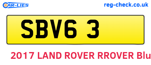 SBV63 are the vehicle registration plates.