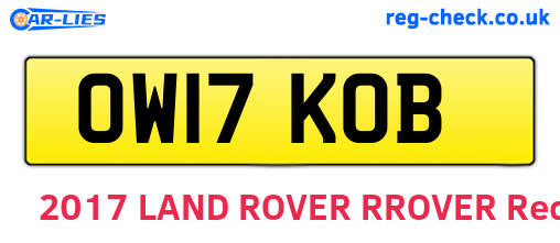 OW17KOB are the vehicle registration plates.