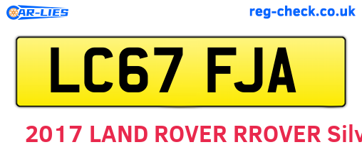 LC67FJA are the vehicle registration plates.