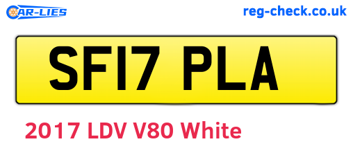SF17PLA are the vehicle registration plates.