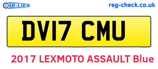 DV17CMU are the vehicle registration plates.