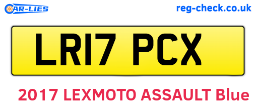 LR17PCX are the vehicle registration plates.