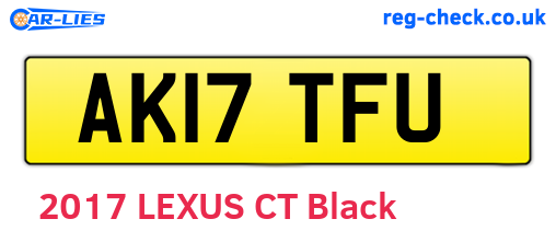 AK17TFU are the vehicle registration plates.