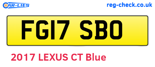FG17SBO are the vehicle registration plates.
