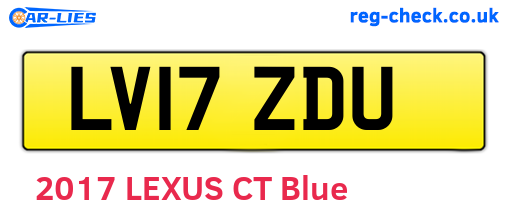 LV17ZDU are the vehicle registration plates.