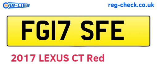 FG17SFE are the vehicle registration plates.