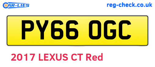 PY66OGC are the vehicle registration plates.