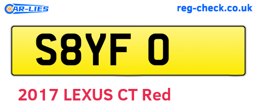 S8YFO are the vehicle registration plates.