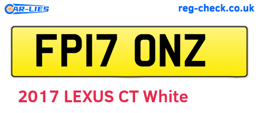 FP17ONZ are the vehicle registration plates.