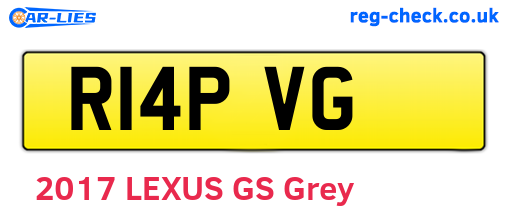 R14PVG are the vehicle registration plates.