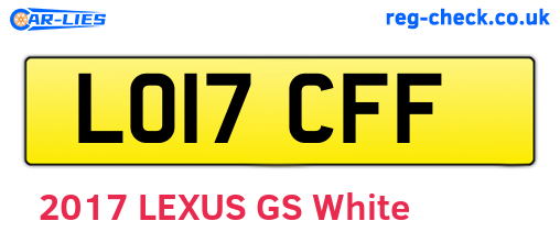 LO17CFF are the vehicle registration plates.
