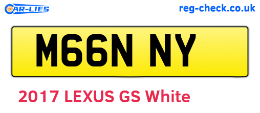 M66NNY are the vehicle registration plates.